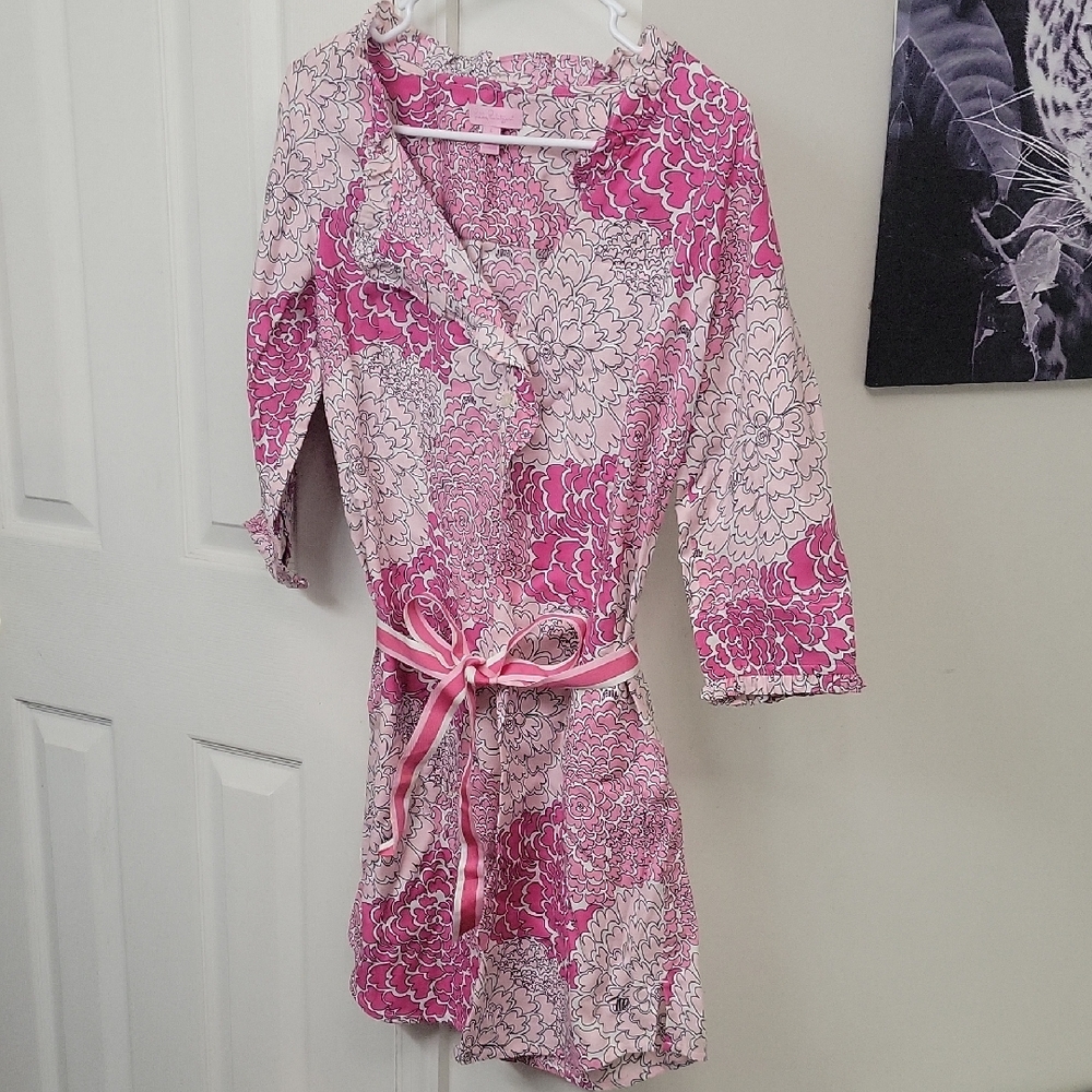 Floral Pink and White Wrap Dress